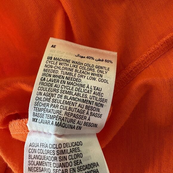 Style & Co Petite Small Polo Top Short Sleeves Button Neck Lightweight Orange - Picture 8 of 8